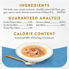 12% OFF: Fancy Feast Classic Broths Tuna, Anchovies & Whitefish Pouch Cat Food 40g x16