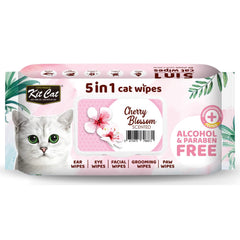 4 FOR $15: Kit Cat 5-in-1 Cherry Blossom Scented Cat Wipes 80pcs