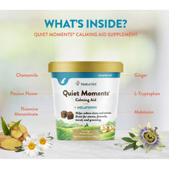 15% OFF: NaturVet Quiet Moments Calming Aid Plus Melatonin Soft Chews Supplement For Dogs 70ct