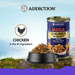 $3 OFF: Addiction Mega Hearty Chicken Stew Chunks in Gravy Canned Dog Food 700g