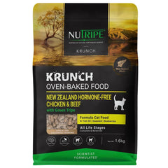 Nutripe Krunch NZ Hormone-Free Chicken & Beef with Green Tripe Oven-Baked Cat Food