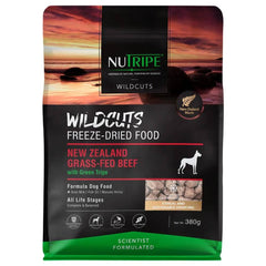 Nutripe Wildcuts NZ Grass-Fed Beef with Green Tripe Freeze-Dried Raw Dog Food 380g