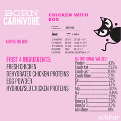 33% OFF: Schesir Born Carnivore Chicken with Egg Oven Baked Dry KITTEN Food