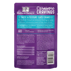 Stella & Chewy's Carnivore Cravings Savory Shreds Salmon, Tuna & Mackerel In Broth Grain-Free Pouch Cat Food 2.8oz