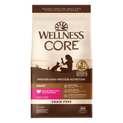 $15 OFF 5lb (Exp 21Mar26): Wellness CORE Adult Turkey, Turkey Meal & Duck Grain-Free Dry Cat Food