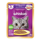 $3 OFF: Whiskas Mackerel Adult Pouch Cat Food 80g x 14