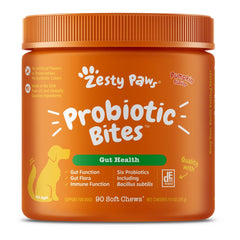 Zesty Paws Probiotic Bites Pumpkin Flavor Dog Supplement Chews 90ct