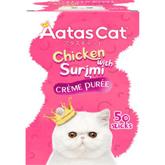 Aatas Cat Creme Puree Chicken With Surimi Grain-Free Liquid Cat Treats 50pc