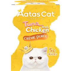Aatas Cat Creme Puree Tuna With Chicken Grain-Free Liquid Cat Treats 50pc