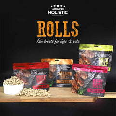 Absolute Holistic Beef Rolls Freeze Dried Raw Treats for Cats & Dogs 60g