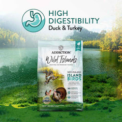 15% OFF/FREE TREATS: Addiction Wild Islands Island Birds Duck, Turkey & Chicken Grain Free Dry Dog Food