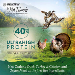 15% OFF/FREE TREATS: Addiction Wild Islands Island Birds Duck, Turkey & Chicken Grain Free Dry Dog Food