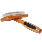 Bass Brushes De-Matting Soft Pin Dark Finish Slicker Brush For Cats & Dogs (Medium)
