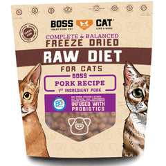 '40% OFF/BUNDLE DEAL (Exp 16May25)': Boss Cat Pork Grain-Free Freeze-Dried Raw Cat Food 9oz