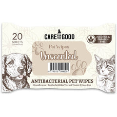 Care For The Good Antibacterial Pet Wipes For Cats & Dogs 20pc
