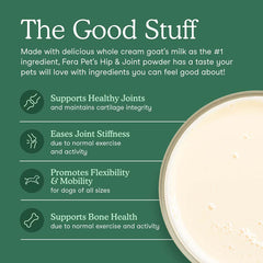 10% OFF + BUNDLE DEAL: Fera Pets Hip & Joint Goat Milk Supplement Powder For Cats & Dogs 6.34oz