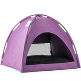 Furrytail Little Glamper Tent Purple Bed For Cats & Dogs