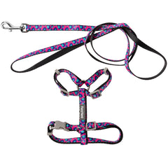 FuzzYard Cat Harness & Leash Walking Set (Wild One Bubblegum)