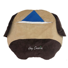 Hey Cuzzies Organic Cotton Pug Head Dog Bed