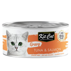 Kit Cat Gravy Tuna & Salmon Grain-Free Canned Cat Food 70g