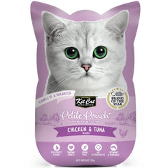30% OFF: Kit Cat Petite Pouch Chicken & Tuna In Aspic Grain-Free Pouch Cat Food 70g x 12