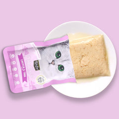 30% OFF: Kit Cat Petite Pouch Chicken & Tuna In Aspic Grain-Free Pouch Cat Food 70g x 12