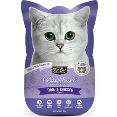 30% OFF: Kit Cat Petite Pouch Tuna & Chicken In Aspic Grain-Free Pouch Cat Food 70g x 12