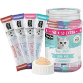 Kit Cat Purr Puree Tuna Mix Assorted Grain-Free Liquid Cat Treats 60 Sticks