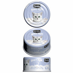 Kit Cat Goat Milk Gourmet White Meat Tuna Flakes & Whitebait Grain-Free Canned Cat Food 70g