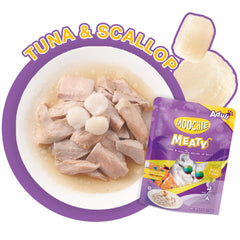 24% OFF: Moochie Meaty Tuna & Scallop Recipe In Jelly Adult Pouch Cat Food 70g x 12