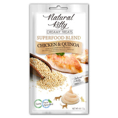 Natural Kitty Superfood Blend Chicken & Quinoa Creamy Liquid Cat Treats 48g