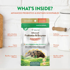 NaturVet Scoopables Advanced Probiotics & Enzymes Digestive Support Dog Supplement 11oz