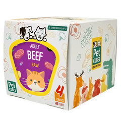 PetCubes Raw Beef Frozen Cat Food 1.28kg