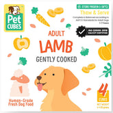 PetCubes Gently Cooked Lamb Grain-Free Frozen Dog Food 2.24kg
