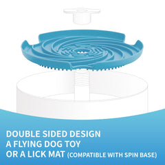 PetDreamHouse SPIN Accessories Interactive Slow Feeder Add-On For Cats & Dogs (Blue Flying Disc)