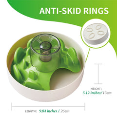PetDreamHouse SPIN Interactive Slow Feeder For Cats & Dogs (Green UFO Maze)