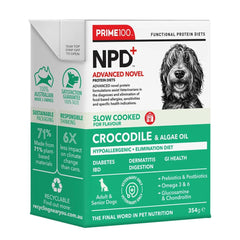 Prime100 NPD Slow Cooked Crocodile & Algae Oil Wet Dog Food 354g