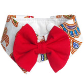 RuffCo Handcrafted Bowtie Button Collar For Cats & Dogs (White Batik)