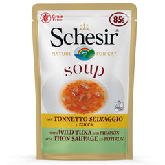 Schesir Soup With Wild Tuna & Pumpkin Grain-Free Pouch Cat Food 85g