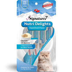 Signature7 Nutri Delights Superfood Chicken With Quinoa & Glucosamine (Fri) Puree Cat Treats 60g