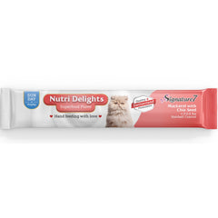 Signature7 Nutri Delights Superfood Mackerel With Chia Seed & FOS (Sun) Puree Cat Treats 60g