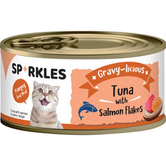 Sparkles Gravy-licious Tuna With Salmon Flakes Canned Cat Food 80g x 24