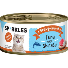 Sparkles Gravy-licious Tuna With Shirasu Canned Cat Food 80g x 24