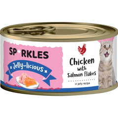 Sparkles Jelly-licious Chicken With Salmon Flakes Canned Cat Food 80g x 24