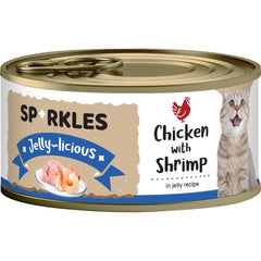 Sparkles Jelly-licious Chicken With Shrimp Canned Cat Food 80g x 24