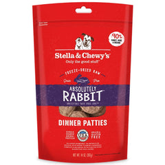 Stella & Chewy's Absolutely Rabbit Dinner Patties Grain-Free Freeze-Dried Raw Dog Food 14oz