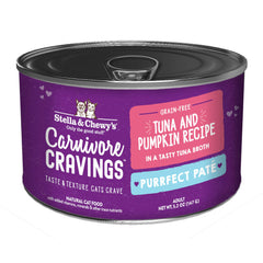 Stella & Chewy's Carnivore Cravings Purrfect Pate Tuna & Pumpkin in Broth Grain-Free Canned Cat Food 5.2oz
