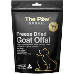 25% OFF (BBD 6Jun26): The Paw Grocer Goat Offal Freeze-Dried Treats For Cats & Dogs 72g