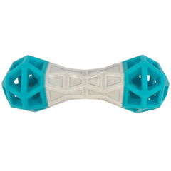 Totally Pooched Flex'n Squeak Rubber Dumbbell Dog Toy (Teal)