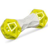 Totally Pooched Flex'n Squeak Rubber Dumbbell Dog Toy (Green)